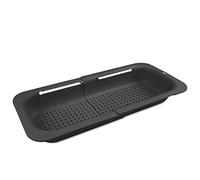 Fousenuk Passoire Poser Sur l'Évier 36-49cm, Extensible Panier Vidange,Noir | Passoire Retractable en Plastique pour Égoutter les Pâtes Cuites, Laver les Légumes et les Fruits