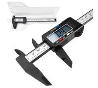 Fousenuk Pied a Coulisse, Pied à Coulisse de 150 mm / 6" avec Écran LCD et Batterie de Secours, Digital Outil Micromètre en Fibre de Carbone pour Mesures Externes, Internes, Profondeur et Pas