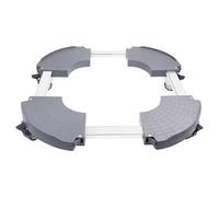 Fousenuk Porte Plante a roulettes Réglable 40-58.5cm, Support de Pot de Fleur Rond Capacité Charge 250 kg, Plateau Roulant avec Roues 360 °, Chariot Plantes pour Intérieur Extérieur Jardin(Gris)