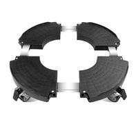 Fousenuk Porte Plante a Roulettes Réglable 40-58.5cm, Support de Pot de Fleur Rond Capacité Charge 250 kg, Plateau Roulant Noir avec Roues 360 °, Chariot Plantes pour Intérieur Extérieur Maison Jardin