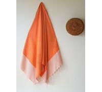 Fouta de plage nid d'abeille Serviette de plage 100% coton - Orange