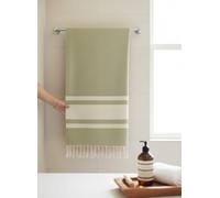 Fouta de Plage XXL - Serviette Grande Taille- Drap de Bain Grande Taille Hammam, Sauna, Spa - Fouta Plage 100x200 cm - 100% Coton (Kaki Clair, Unité)