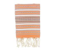 Fouta Ethnique LA MAISON D'AMELIE - Orange/Turquoise - 100x200cm - 100% coton
