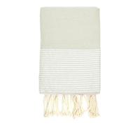 Fouta - LA MAISON D'AMELIE - Lilane gris ciment - 100x200 cm - tissage nid d'abeille - franges