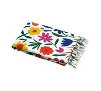 Fouta polycoton légère motif floral Vert 90x180 cm