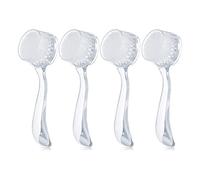 FOUTP 4 Pcs Brosse Visage Nettoyante Manuelle Manche Acrylique Épurateurs Visage Poils Doux Exfoliant Nettoyant Brosse Gommage Brosse Exfoliante Visage Pour Soins Du Visage Maquillage Retrait Des Soin