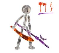 FOUTP Ensemble De Figurines d'action À Collectionner,Collectible Action Figures Set,Figurine Articulée Robot Transparent avec 7 Armes, 12 cm, Rouge et Violet, pour Stop Motion (C)