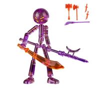 FOUTP Ensemble De Figurines d'action À Collectionner,Collectible Action Figures Set,Figurine Articulée Robot Transparent avec 7 Armes, 12 cm, Rouge et Violet, pour Stop Motion (B)
