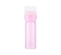 FOUTP Hair Smear Bottle avec Brosse Graduée,Applicateur de Bouteille de Teinture pour Cheveux,Shampooing Crème Bouteille d'huile Coloration Pinceau,Peigne Huile Cheveux pour Peigne de Racines (Rose)