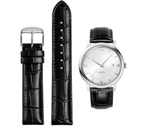 FOUUA Bracelets de montre en cuir véritable Bracelets de montre en alligator en relief Bracelet de remplacement en plaqué Or Or Argent 12 13 14 15 16 17 18 19 20 21 22 24 mm