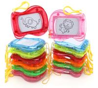 Fouvin 12 Pièces Mini Ardoise Magique Enfant Portable Tableau de Dessin Magnétique Effaçable avec Porte-Clés, Mini Ardoise à Dessin Magique Jeu Educatif, Anniversaire des enfants Cadeaux de Noël