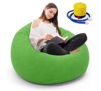 Fouvin Canapé gonflable en PVC - Pouf siège unique, fauteuil d'extérieur pliable, fauteuil boule gonflable, fauteuil de salon léger, vert