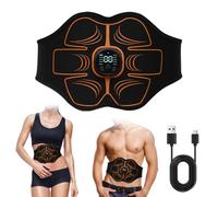 Fouvin EMS Appareil d'entraînement électrique pour abdominaux, stimulation musculaire à la maison, 10 modes et 30 intensités, rechargeable par USB, ceinture abdominale pour hommes et femmes