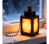 Fouvin Porte-clés lampe pixelée 2 en 1 - Lampe jaune - Veilleuse LED rechargeable par USB - Mini lampe de poche LED - Pour éclairage - Jouet - Cadeau