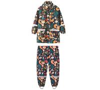 Fouyada Enfant Imperméable Combinaison de Pluie Garçon Fille Imperméable Veste à Capuche Imperméable Manteau Pantalon Costume 2 pièces Ensemble Réutilisable Vêtements de pluie