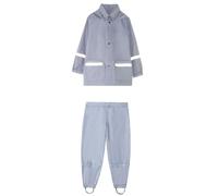 Fouyada Enfant Imperméable Combinaison de Pluie Garçon Fille Imperméable Veste à Capuche Imperméable Manteau Pantalon Costume 2 pièces Ensemble Réutilisable Vêtements de pluie