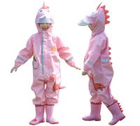 Fouyada Enfant Imperméable, Combinaison de Pluie Garçon Fille Imperméables pour Enfants Garçons Filles Poncho de Pluie Léger Vestes de Pluie Dinosaure Réutilisable Vêtements de pluie