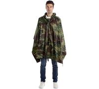 Fouyada Poncho Pluie Imperméable Cape de Pluie Poncho Tapis de Camping Ombre de Camping Multifonctions 3 en 1 pour la Randonnée en Plein Air Militaire