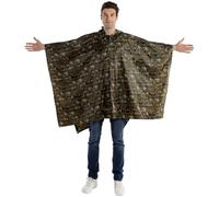Fouyada Poncho Pluie Imperméable Cape de Pluie Poncho Tapis de Camping Ombre de Camping Multifonctions 3 en 1 pour la Randonnée en Plein Air Militaire