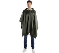 Fouyada Poncho Pluie Imperméable Cape de Pluie Poncho Tapis de Camping Ombre de Camping Multifonctions 3 en 1 pour la Randonnée en Plein Air Militaire