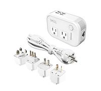 FOVAL Convertisseur de tension 220 V → 110 V – Abaisseur avec 4 ports USB, adaptateur international
