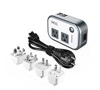 FOVAL foval puissance abaisseur 220 v à 110 v convertisseur de tension avec 4 ports usb international voyage adaptateur pour royaume-uni européenne etc - [utilisation pour les appareils américains out