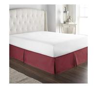 FOVAOK Cache-sommier plissé doux et confortable ajusté avec tissu infroissable et résistant à la décoloration - Literie de 38,1 cm de haut (sans plateforme) (bordeaux, grand lit, 150 x 200 x 35 cm)