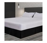 FOVAOK Cache-sommier plissé doux et confortable avec tissu infroissable et résistant à la décoloration - Literie de 38,1 cm de haut (sans plateforme) (noir, 160 x 200 x 35 cm)