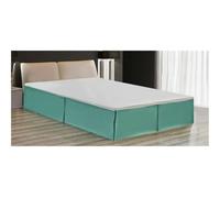 FOVAOK Cache-sommier plissé doux et confortable avec tissu infroissable et résistant à la décoloration - Literie de 38,1 cm de haut (sans plateforme) (bleu macaron, 160 x 200 x 35 cm)