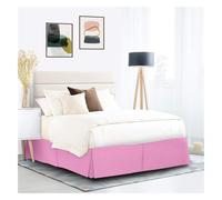 FOVAOK Cache-sommier plissé doux et confortable avec tissu résistant aux plis et à la décoloration - Literie de 35 cm de haut (sans plateforme) (rose, 180 x 200 x 35 cm)