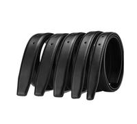 FOVAOK Ceinture en cuir véritable sans boucle pour boucle automatique à boucle ardillon 2,4 cm 2,8 cm 3,0 cm 3,2 cm 3,5 cm 3,8 cm de largeur pour homme Noir, 3,2 cm sans trous, 125 cm