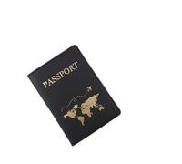 FOVAOK Couverture de passeport à chaud simple avion femmes hommes voyage mariage passeport couvertures titulaire mode cadeau de mariage, Noir-c, Taille unique