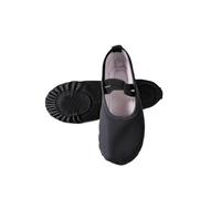 FOVAOK Danseuse Chaussons de ballet pour femme en cuir synthétique pour filles et enfants, semelle souple pour enfants, chaussures de danse pour tout-petits (noir, élastique fendu, 42)