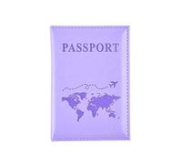 FOVAOK Étui à cartes en cuir PU simple et tendance pour passeport de voyage mince, violet clair, Taille unique
