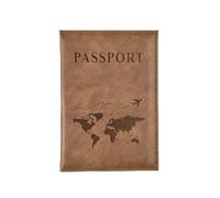 FOVAOK Étui de passeport en cuir pour homme et femme avec porte-carte mignon, kaki foncé, Taille unique