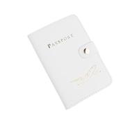 FOVAOK Étui de passeport étanche en cuir PU pour cartes de crédit - Joli carnet de passeport pour femme/homme, blanc, Taille unique