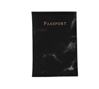 FOVAOK Étui de passeport tendance en cuir synthétique pour homme et femme - Style marbre - Pour voyage, carte de crédit, carte de crédit, Noir , Taille unique
