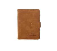 FOVAOK Housse de passeport en cuir étanche pour passeport de voyage - Pour homme et femme, B Brun, Taille unique