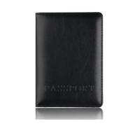 FOVAOK Housse de passeport en cuir synthétique - Accessoires de voyage - Pour carte de crédit - Pour homme et femme, Noir , Taille unique