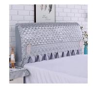 FOVAOK Housse de protection matelassée en dentelle à volants pour tête de lit en relief - Housse de protection matelassée - Protection arrière de lit pour tête de lit (D, 220 x 65 cm)
