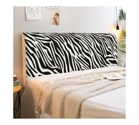 FOVAOK Housse de protection pour tête de lit en polyester imprimé noir et blanc - Housse de protection pour tête de lit personnalisée (CTZ1670, 200 x 65 cm)