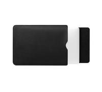 FOVAOK Housse de protection ultra fine en cuir PU pour ordinateur portable 13/15" - Housse antichoc pour ordinateur portable - Noir