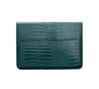 FOVAOK Housse de protection ultra fine en cuir synthétique pour ordinateur portable de 11/12/13/15/13,3/15,4" (vert crocodile, 15,4")