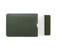 FOVAOK Housse de protection ultra fine en similicuir PU pour ordinateur portable de 13/15" (13/15") (vert foncé, 15")