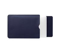 FOVAOK Housse de protection ultra fine en similicuir PU pour ordinateur portable de 13/15" - Housse antichoc pour ordinateur portable (bleu foncé, 13")