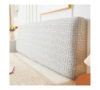 FOVAOK Housse de tête de lit jacquard avec tissu uni - Housse élastique anti-poussière tout compris pour la décoration de chambre à coucher (12, 150 x H60 cm)