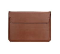 FOVAOK Housse ultra fine en cuir synthétique pour ordinateur portable de 11/12/13/15/13,3/15,4" (marron, 15,4")