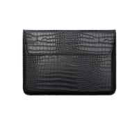 FOVAOK Housse ultra fine en cuir synthétique pour ordinateur portable de 11/12/13/15/13,3/15,4" (noir crocodile, 13,3")