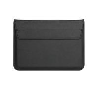FOVAOK Housse ultra fine en cuir synthétique pour ordinateur portable de 11/12/13/15/13,3/15,4" (noir, 15,4")