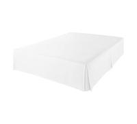 FOVAOK Jupe de lit plissée sur mesure de style européen absolument élégant avec plateforme - Couvre-lit de 35,6 cm de hauteur (gris clair) (blanc, 180 x 200 x 35 cm)